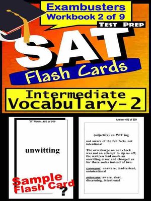 cover image of SAT Test Intermediate Vocabulary&#8212;SAT Flashcards&#8212;SAT Prep Exam Workbook 2 of 9